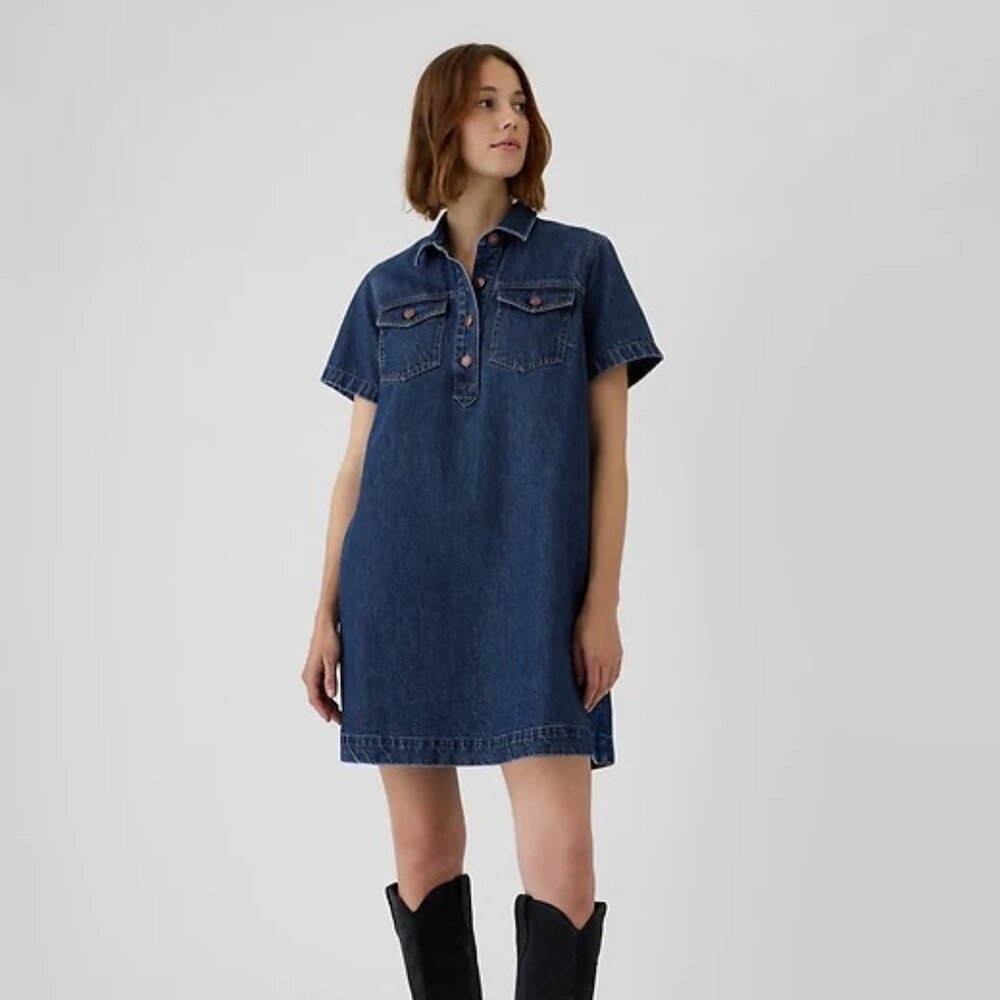 Denim Shift Mini Dress